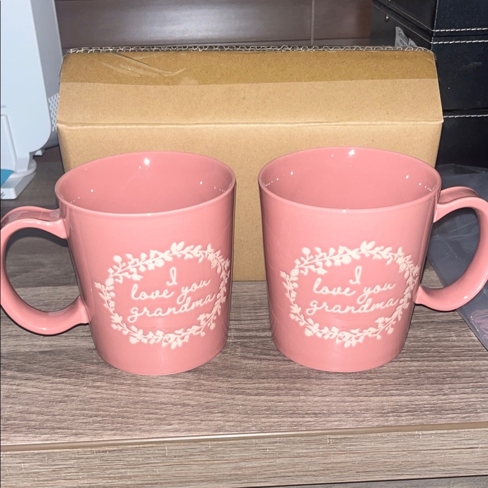 Threshold Mauve Pink 'I Love You Grandma' Mug Set